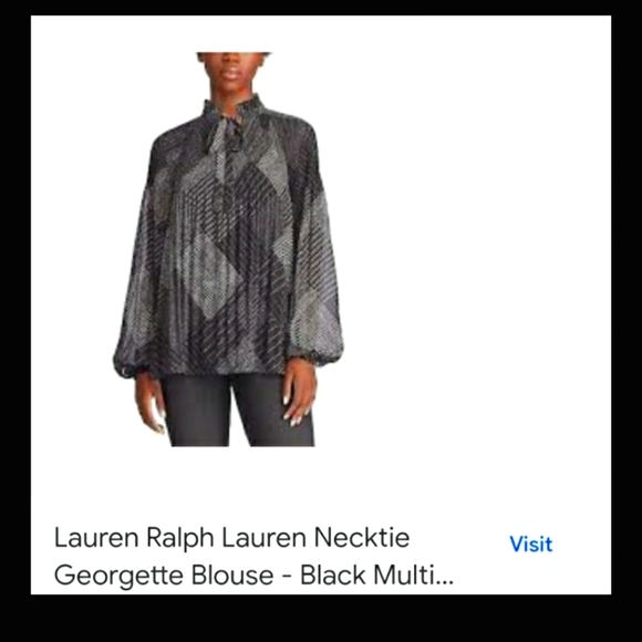 LAUREN RALPH LAUREN bow tie detail Georgette puff sleeve blouse - Picture 1 of 10